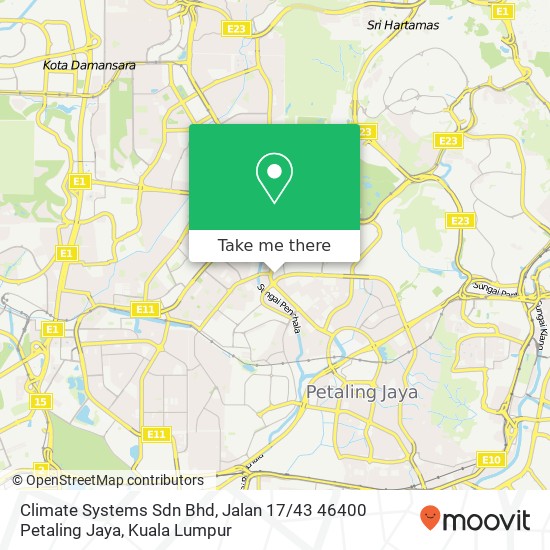 Climate Systems Sdn Bhd, Jalan 17 / 43 46400 Petaling Jaya map