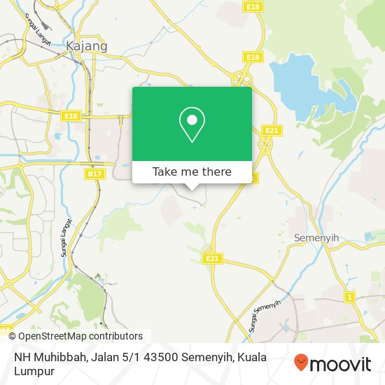 Peta NH Muhibbah, Jalan 5 / 1 43500 Semenyih