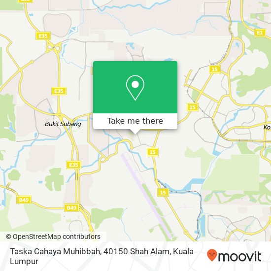 Peta Taska Cahaya Muhibbah, 40150 Shah Alam
