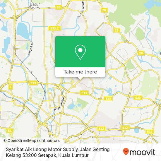 Syarikat Aik Leong Motor Supply, Jalan Genting Kelang 53200 Setapak map