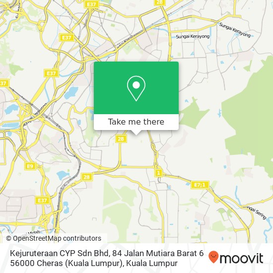 Kejuruteraan CYP Sdn Bhd, 84 Jalan Mutiara Barat 6 56000 Cheras (Kuala Lumpur) map