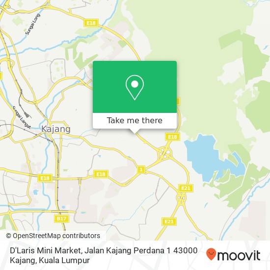Peta D'Laris Mini Market, Jalan Kajang Perdana 1 43000 Kajang