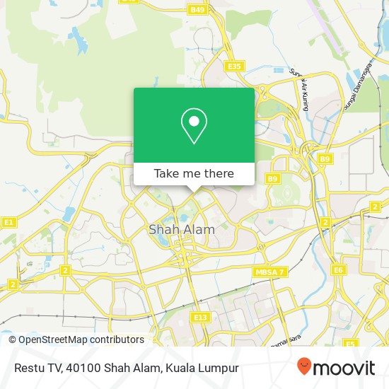 Peta Restu TV, 40100 Shah Alam