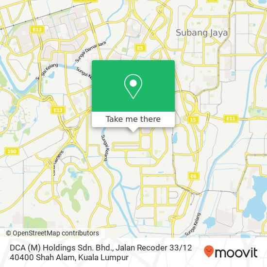 DCA (M) Holdings Sdn. Bhd., Jalan Recoder 33 / 12 40400 Shah Alam map