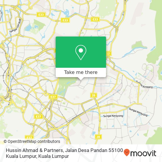 Hussin Ahmad & Partners, Jalan Desa Pandan 55100 Kuala Lumpur map