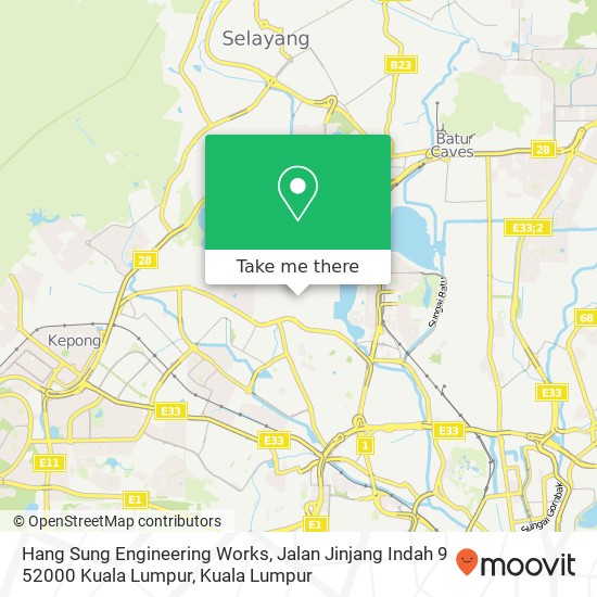 Peta Hang Sung Engineering Works, Jalan Jinjang Indah 9 52000 Kuala Lumpur