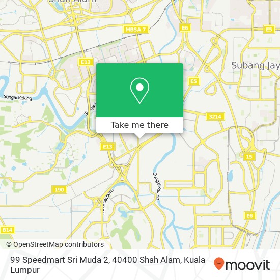99 Speedmart Sri Muda 2, 40400 Shah Alam map