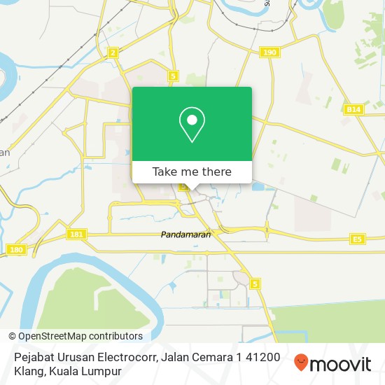 Pejabat Urusan Electrocorr, Jalan Cemara 1 41200 Klang map