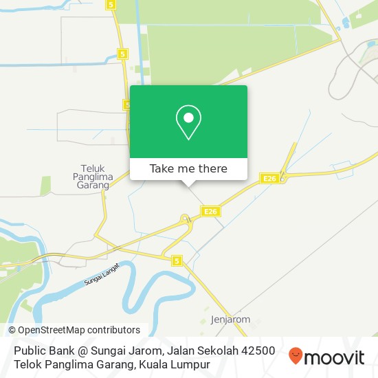 Public Bank @ Sungai Jarom, Jalan Sekolah 42500 Telok Panglima Garang map