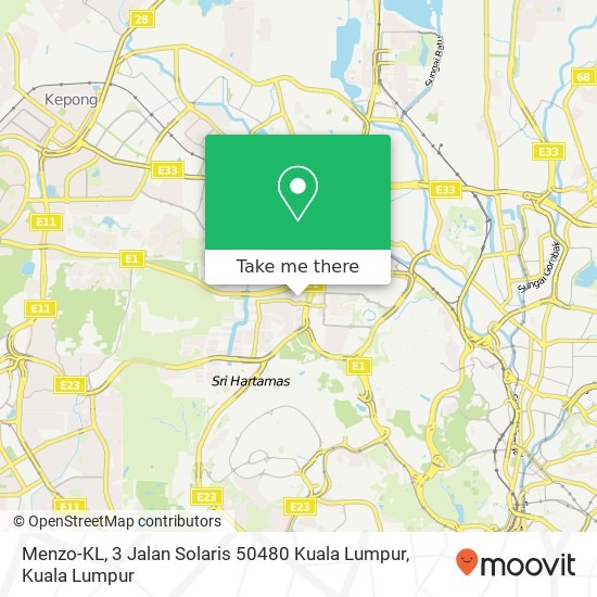 Menzo-KL, 3 Jalan Solaris 50480 Kuala Lumpur map