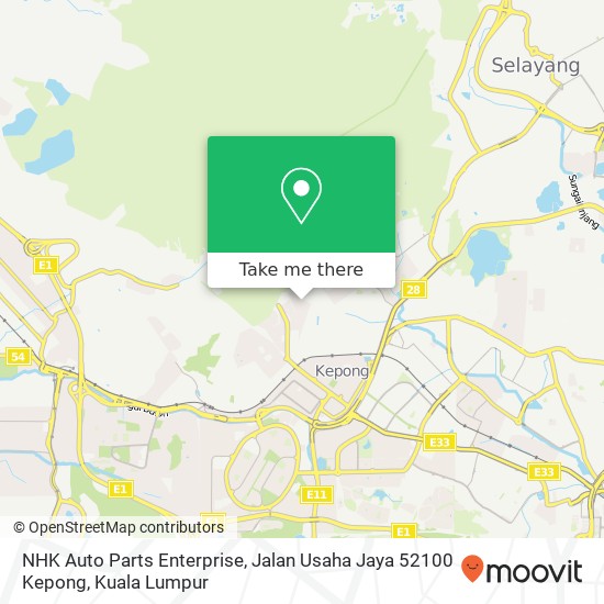 Peta NHK Auto Parts Enterprise, Jalan Usaha Jaya 52100 Kepong