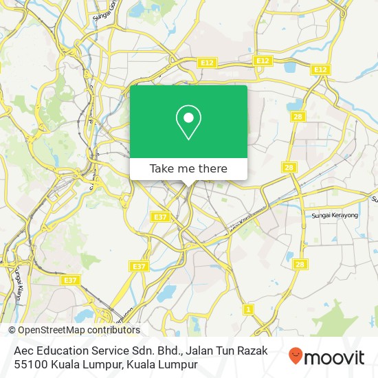 Peta Aec Education Service Sdn. Bhd., Jalan Tun Razak 55100 Kuala Lumpur