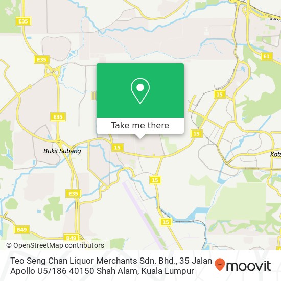 Teo Seng Chan Liquor Merchants Sdn. Bhd., 35 Jalan Apollo U5 / 186 40150 Shah Alam map