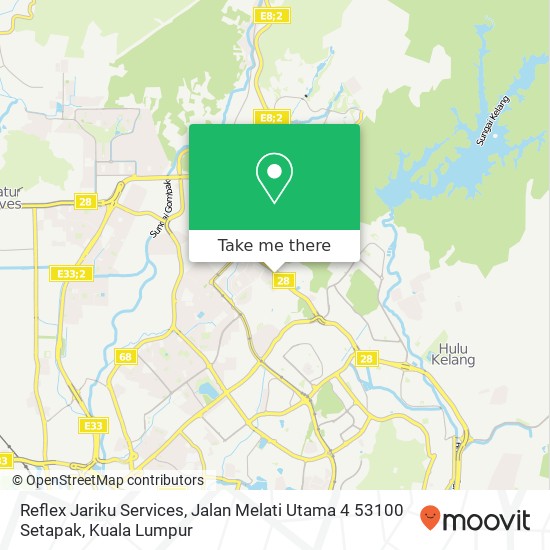 Peta Reflex Jariku Services, Jalan Melati Utama 4 53100 Setapak