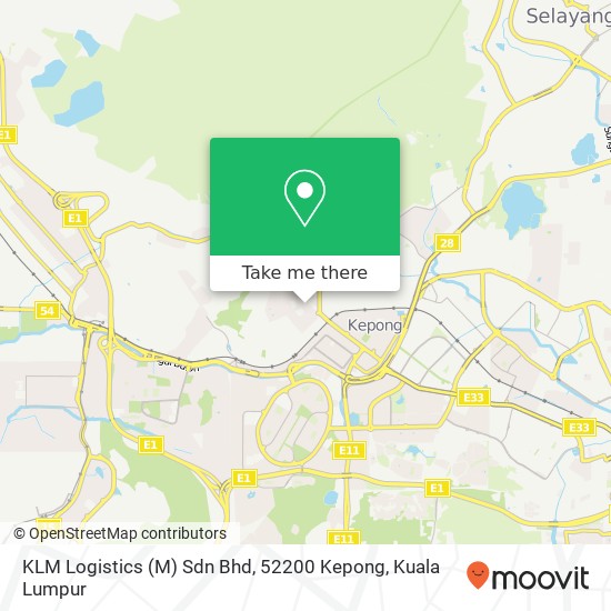 Peta KLM Logistics (M) Sdn Bhd, 52200 Kepong