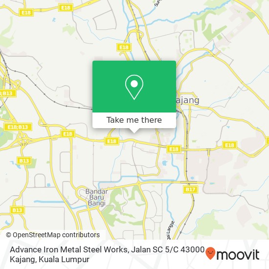 Advance Iron Metal Steel Works, Jalan SC 5 / C 43000 Kajang map