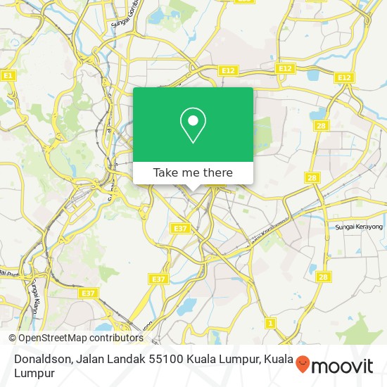 Peta Donaldson, Jalan Landak 55100 Kuala Lumpur