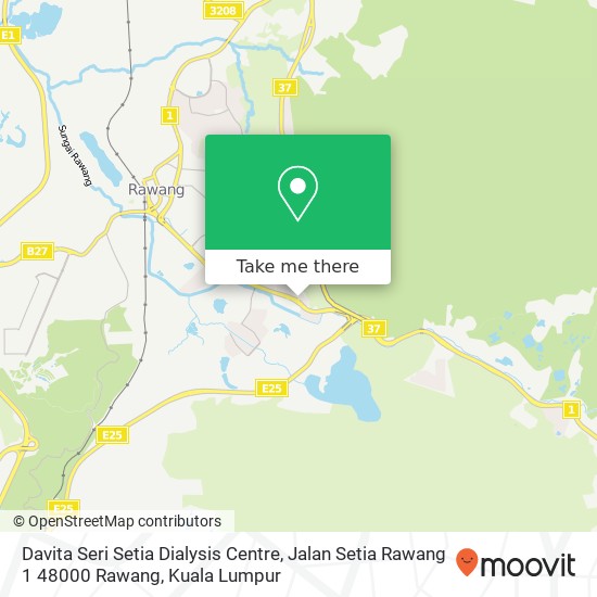 Peta Davita Seri Setia Dialysis Centre, Jalan Setia Rawang 1 48000 Rawang