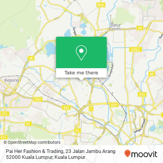 Peta Pai Her Fashion & Trading, 23 Jalan Jambu Arang 52000 Kuala Lumpur