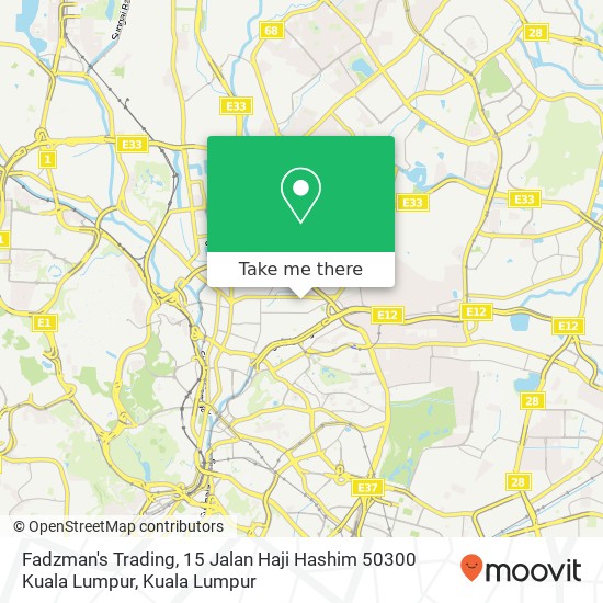 Peta Fadzman's Trading, 15 Jalan Haji Hashim 50300 Kuala Lumpur