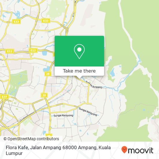 Peta Flora Kafe, Jalan Ampang 68000 Ampang