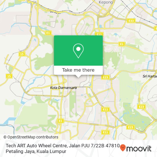 Tech ART Auto Wheel Centre, Jalan PJU 7 / 22B 47810 Petaling Jaya map