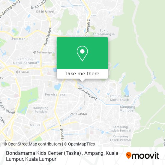 Peta Bondamama Kids Center (Taska) , Ampang, Kuala Lumpur