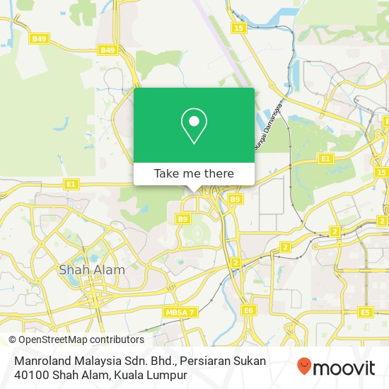 Manroland Malaysia Sdn. Bhd., Persiaran Sukan 40100 Shah Alam map