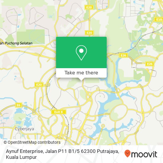 Aynuf Enterprise, Jalan P11 B1 / 5 62300 Putrajaya map