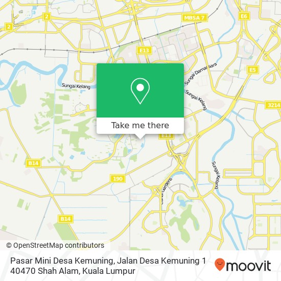 Peta Pasar Mini Desa Kemuning, Jalan Desa Kemuning 1 40470 Shah Alam