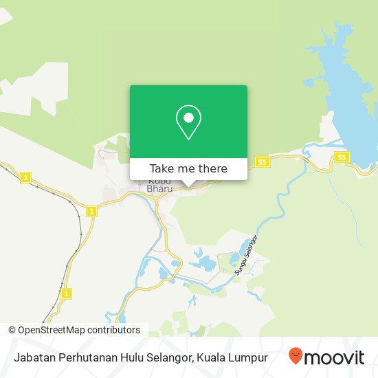 Jabatan Perhutanan Hulu Selangor map