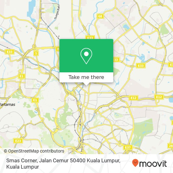 Peta Smas Corner, Jalan Cemur 50400 Kuala Lumpur