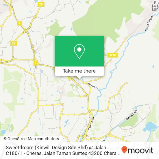 Peta Sweetdream (Kinwill Design Sdn Bhd) @ Jalan C180 / 1 - Cheras, Jalan Taman Suntex 43200 Cheras
