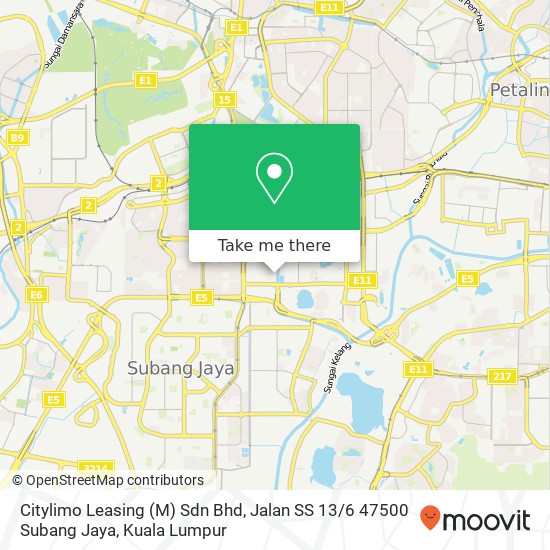 Citylimo Leasing (M) Sdn Bhd, Jalan SS 13 / 6 47500 Subang Jaya map