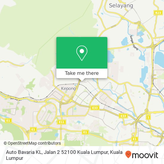 Peta Auto Bavaria KL, Jalan 2 52100 Kuala Lumpur