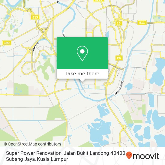 Peta Super Power Renovation, Jalan Bukit Lancong 40400 Subang Jaya
