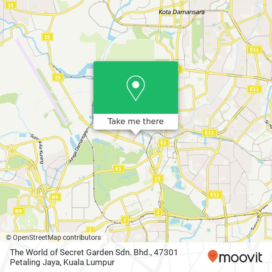 Peta The World of Secret Garden Sdn. Bhd., 47301 Petaling Jaya