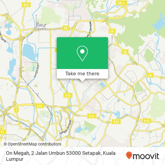 Peta On Megah, 2 Jalan Umbun 53000 Setapak