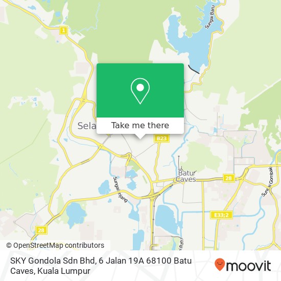 Peta SKY Gondola Sdn Bhd, 6 Jalan 19A 68100 Batu Caves