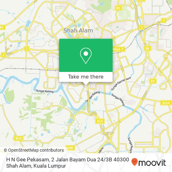 Peta H N Gee Pekasam, 2 Jalan Bayam Dua 24 / 3B 40300 Shah Alam