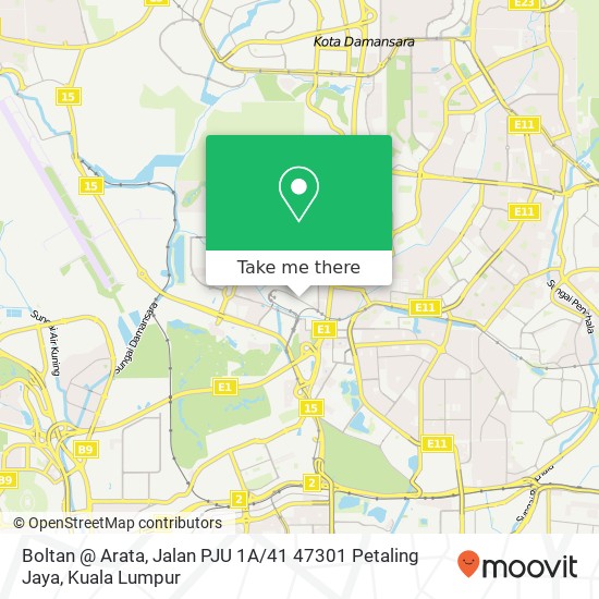 Boltan @ Arata, Jalan PJU 1A / 41 47301 Petaling Jaya map