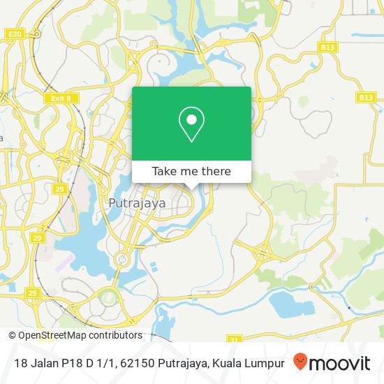 Peta 18 Jalan P18 D 1 / 1, 62150 Putrajaya