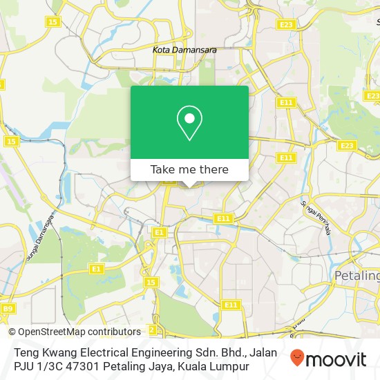 Peta Teng Kwang Electrical Engineering Sdn. Bhd., Jalan PJU 1 / 3C 47301 Petaling Jaya