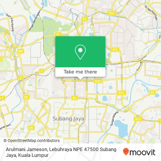 Arulmani Jameson, Lebuhraya NPE 47500 Subang Jaya map