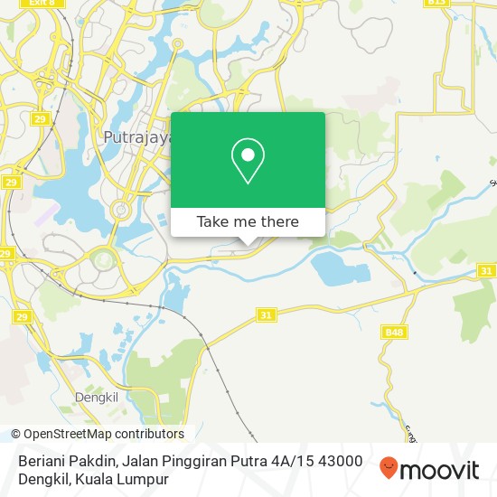 Peta Beriani Pakdin, Jalan Pinggiran Putra 4A / 15 43000 Dengkil