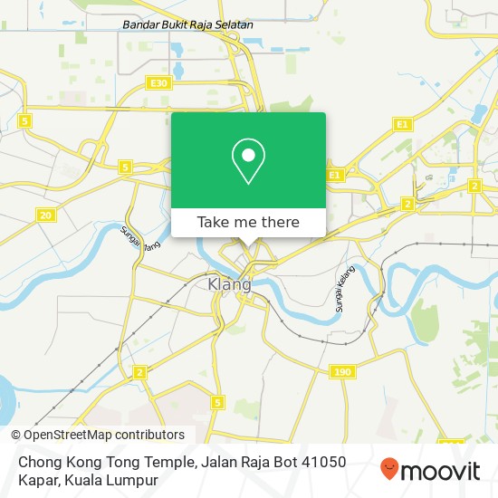 Peta Chong Kong Tong Temple, Jalan Raja Bot 41050 Kapar