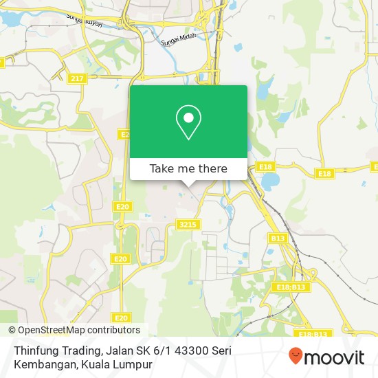 Peta Thinfung Trading, Jalan SK 6 / 1 43300 Seri Kembangan