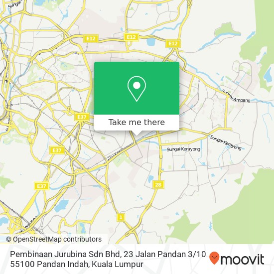 Peta Pembinaan Jurubina Sdn Bhd, 23 Jalan Pandan 3 / 10 55100 Pandan Indah