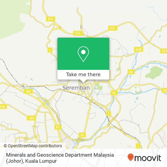 Minerals and Geoscience Department Malaysia (Johor) map