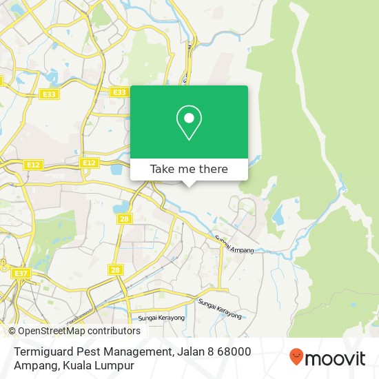 Peta Termiguard Pest Management, Jalan 8 68000 Ampang